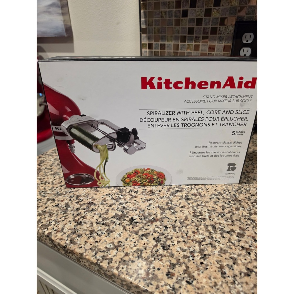 KitchenAid KSM1APC Spiralizer Peel Core Slice Stand Mixer Attachment 5 Blade